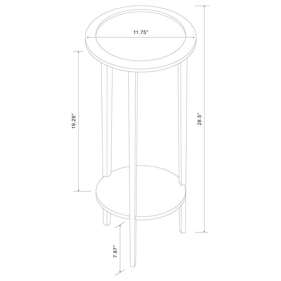 Kirk 1-Shelf Round Wood Plant Stand Side Table – Espresso Finish, Hardwood and Engineered Wood, Compact Round Accent Table for Living Room, Entryway