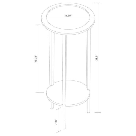 Kirk 1-Shelf Round Wood Plant Stand Side Table – Espresso Finish, Hardwood and Engineered Wood, Compact Round Accent Table for Living Room, Entryway
