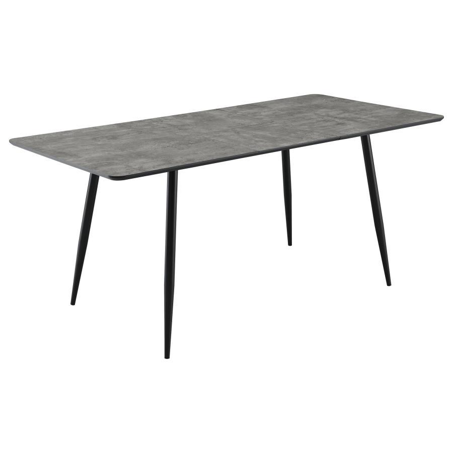 Horizon Butterfly Leaf Extension Dining Table in Gray – Modern Two-Tone Table with HD Melamine Top, Black Powder-Coated Legs & Extendable Butterfly Leaf