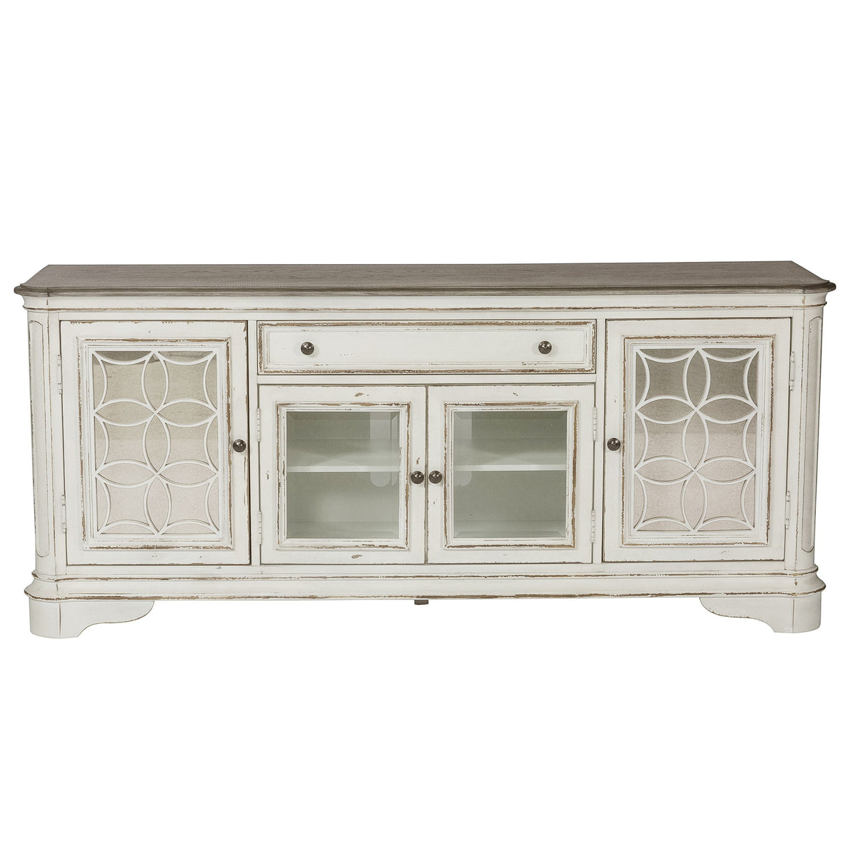 Magnolia Manor - EnteRTAinment TV Stand - Weathered Bisque