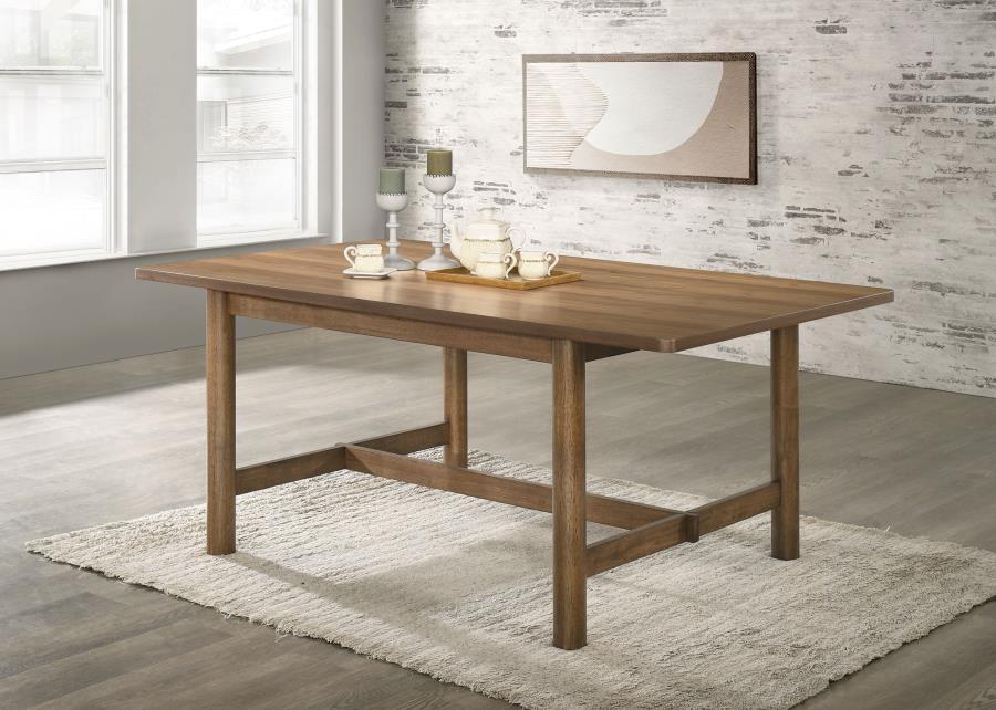 Crestmore Rectangular Wood Dining Table – Solid Walnut Finish, Modern Minimalist Design with Durable Hardwood Construction for Elegant Dining