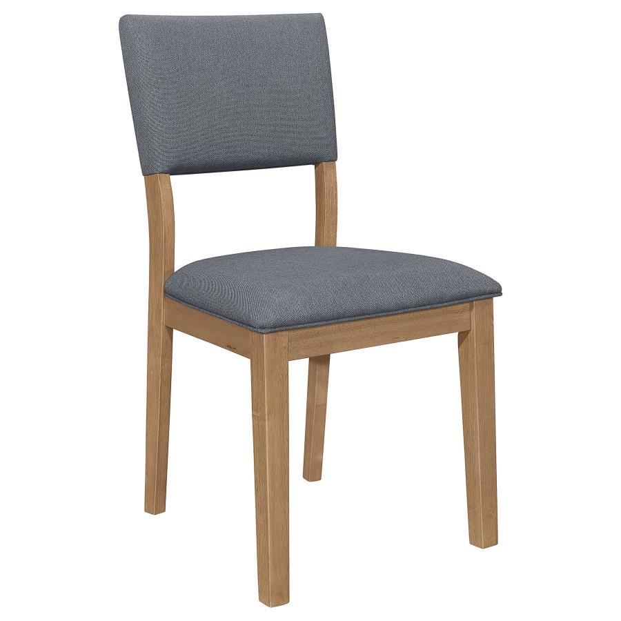 Sharon Fabric Upholstered Dining Side Chair Set of 2 – Brown Linen-Like Upholstery, Light Brown Frame, Modern Farmhouse Style, Comfortable Dining Seating