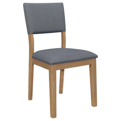 Sharon Fabric Upholstered Dining Side Chair Set of 2 – Brown Linen-Like Upholstery, Light Brown Frame, Modern Farmhouse Style, Comfortable Dining Seating
