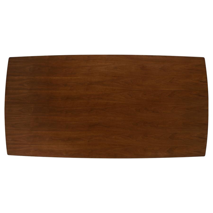 Malone Rectangular Wood Dining Table – Dark Walnut, Mid-Century Modern Design, Walnut Veneer, Angled Legs, Durable Sturdy Construction, Contemporary Dining Table