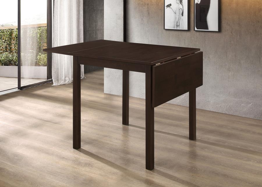 Kelso Rectangular Extension Dining Table – Cappuccino Finish with Foldable Ends, Sleek Modern Design, and Space-Saving Functionality