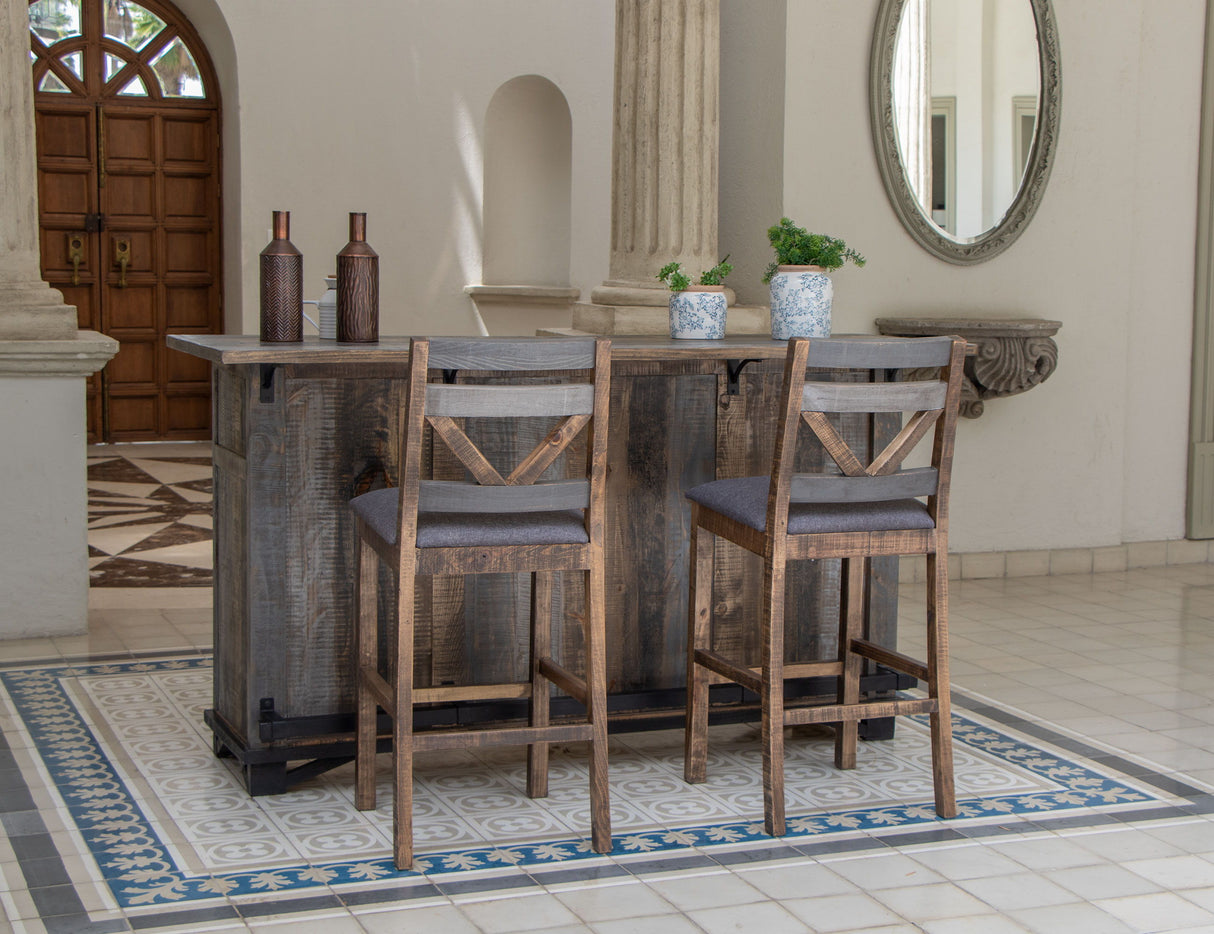 Loft - Barstool (Set of 2) - Two Tone Gray / Brown