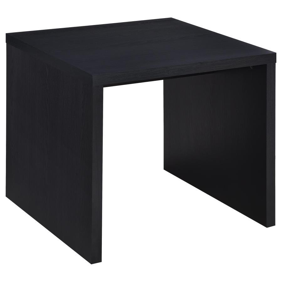 Knapp Engineered Wood Square Side End Table – Sleek Black Finish with Scratch-Resistant Laminate for Modern Living Room Accent