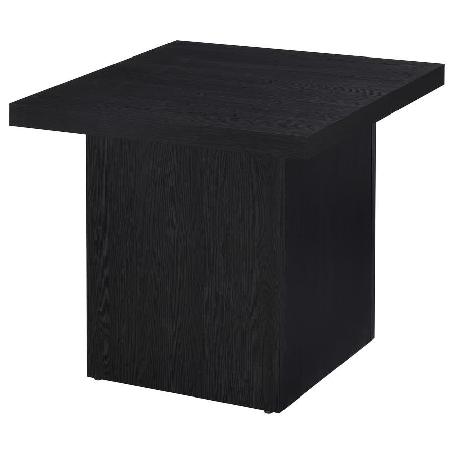 Max Square Engineered Laminate End Side Table – Black Accent Table with Scratch-Resistant Surface, Modern Minimalist Living Room Furniture, Durable & Stylish