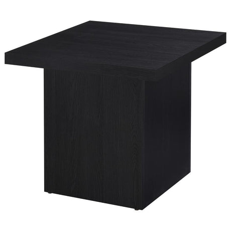 Max Square Engineered Laminate End Side Table – Black Accent Table with Scratch-Resistant Surface, Modern Minimalist Living Room Furniture, Durable & Stylish