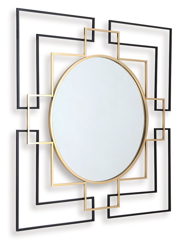 Oceanal - Accent Mirror - Black / Gold Finish