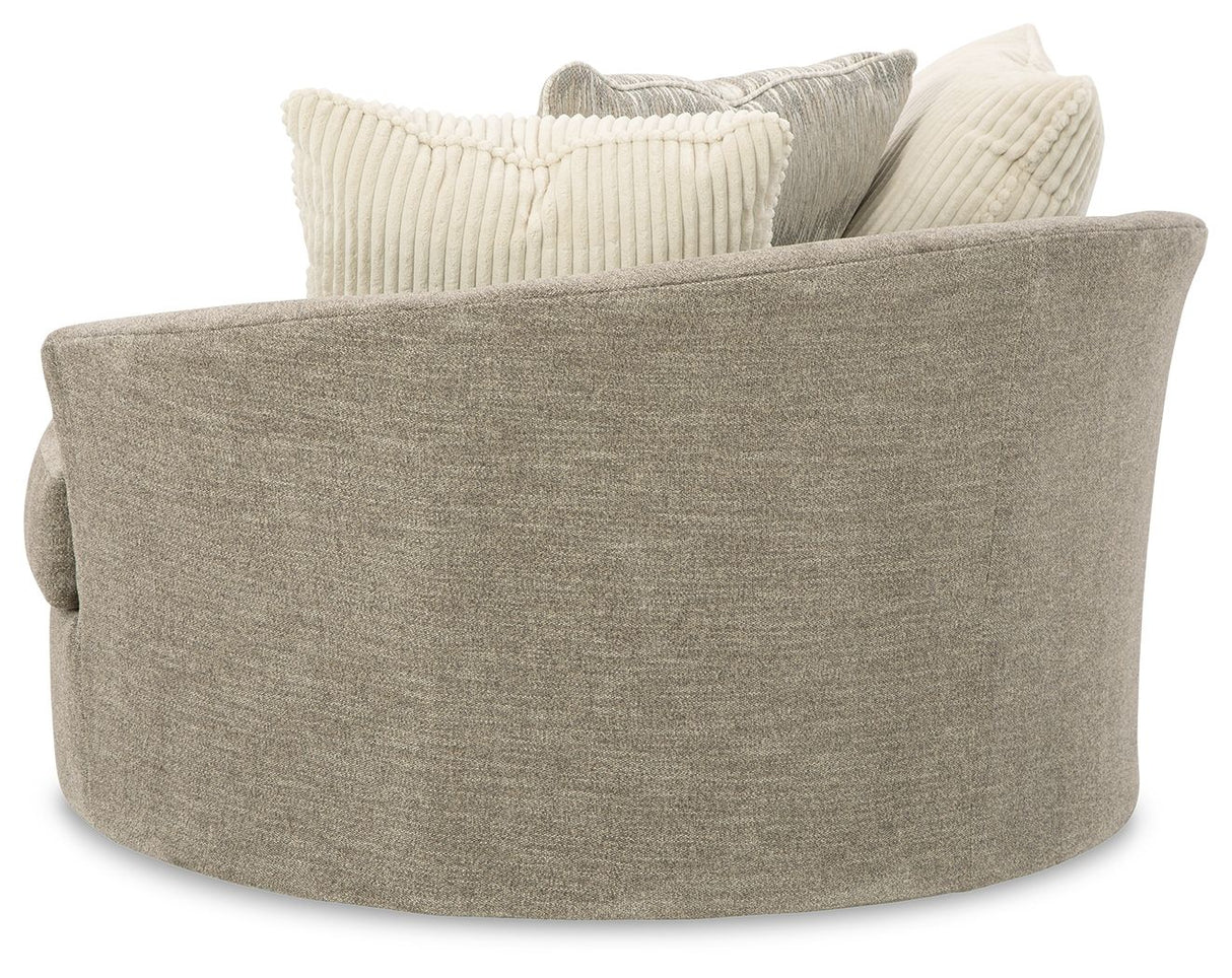 Creswell - Oversized Swivel Accent Chair - Stone