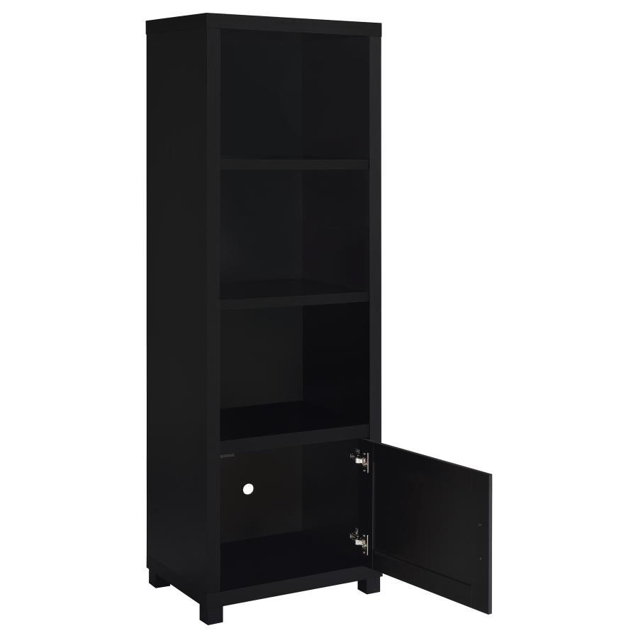 Jupiter 3-Piece Black Entertainment Center TV Stand – 79" Media Console with 4 Doors, 2 Media Towers, Adjustable Shelves, Modern Living Room Storage