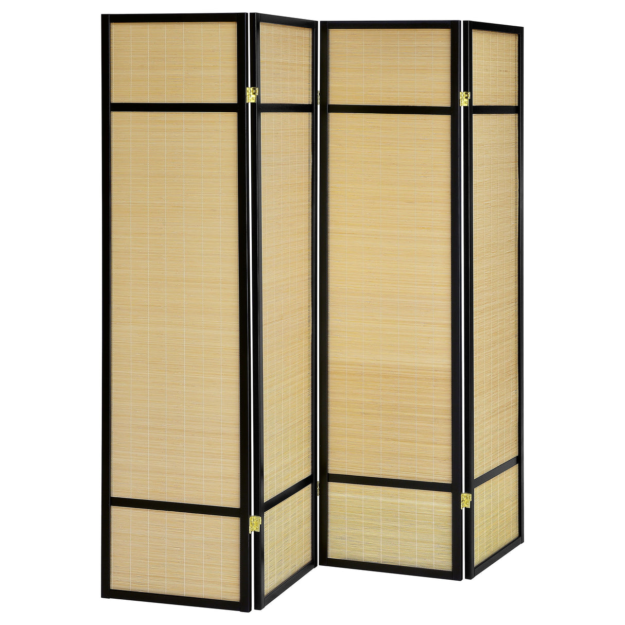 Pearce 4-Panel Bamboo Room Divider Folding Screen – Eco-Friendly Natural Wood Privacy Screen with Lightweight, Foldable Design for Home & Office