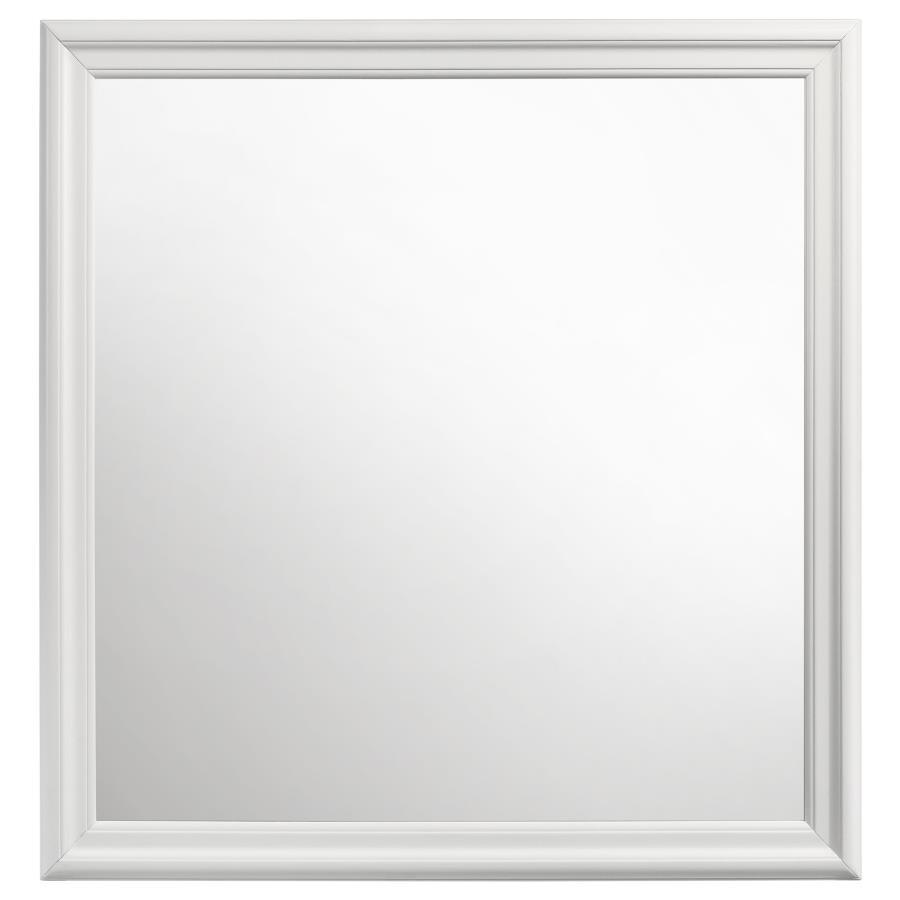 Louis Philippe 38.25" Dresser Mirror in White – Framed Traditional Mirror with Molded Trim, Flat Glass, Elegant Bedroom Accent for Jewelry & Style