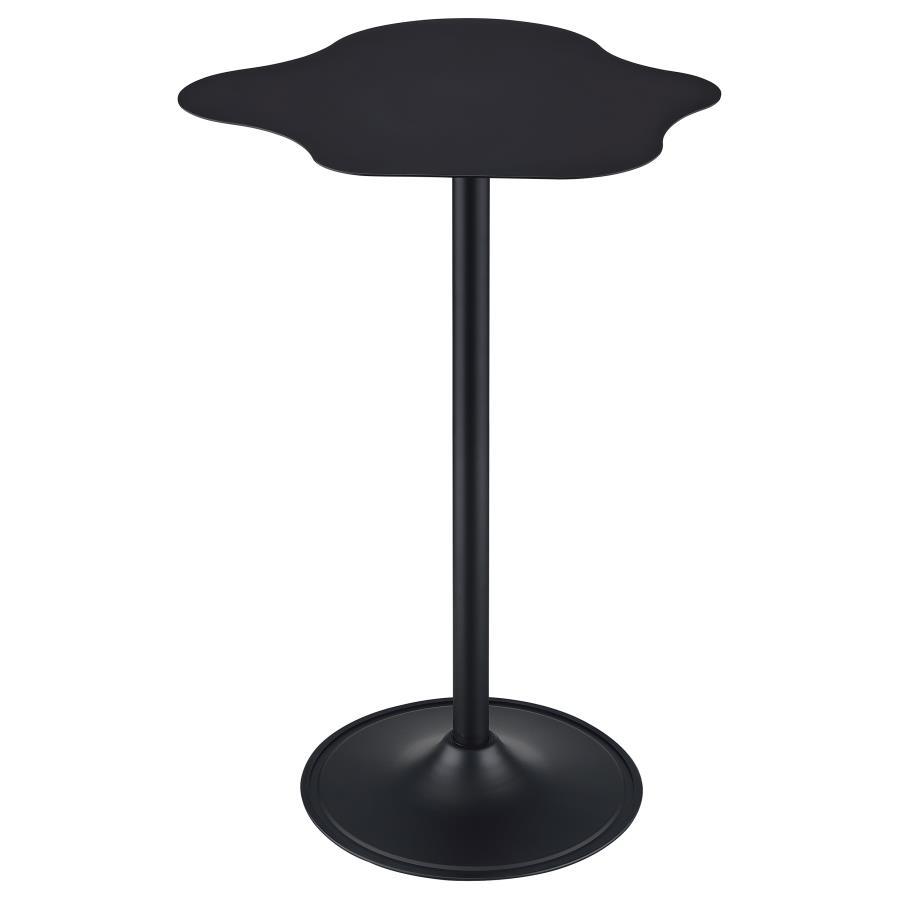 Keanu Curved Cloud-Shaped Bistro Bar Table – Black Finish, Sleek Modern Design with Futuristic Shape for Cocktail Parties & Entertaining