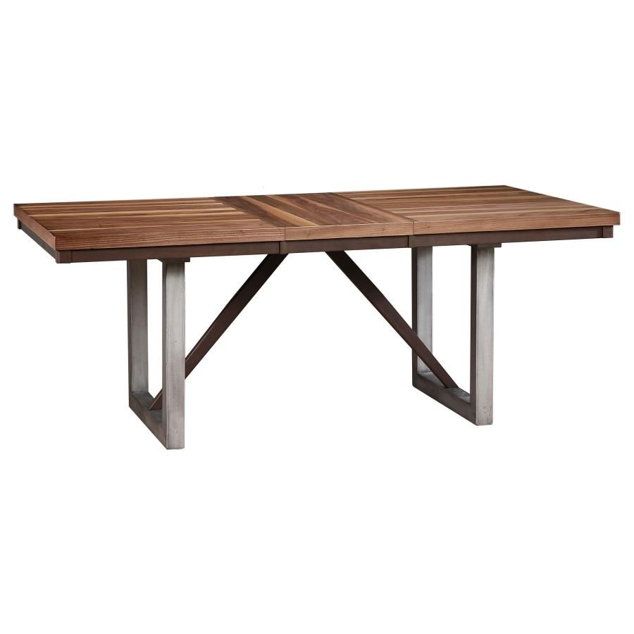Spring Creek Extension Dining Table in Natural Walnut – Rectangular Wood Table with Leaf for Extra Seating, Classic Style for Casual or Formal Dining