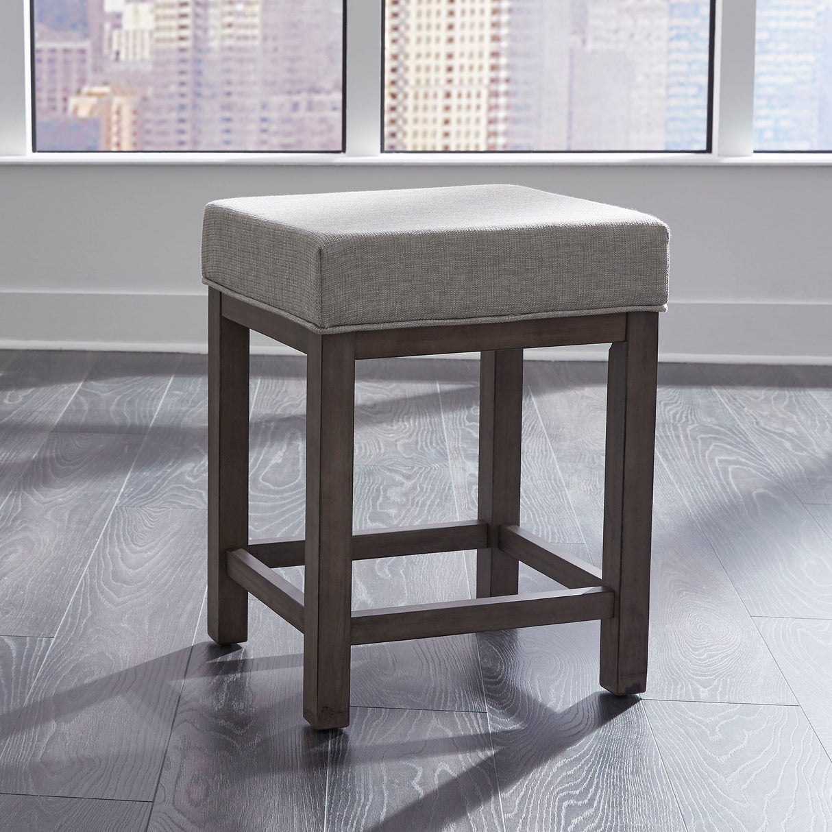Tanners Creek - Upholstered Console Stool (Set of 3) - Dark Gray