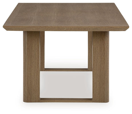Serene Bay - Rectangular Dining Table With Umbrella Option - Dark Brown