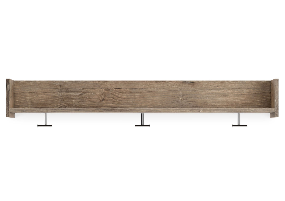 Oliah - Wall Mounted Coat Rack w/Shelf - Natural