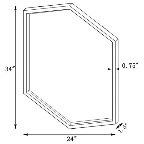 Bledel Hexagonal Wall Mirror – 34" Tall Modern Geometric Accent Mirror with Slim Gold Metal Frame for Entryway, Living Room, or Bedroom