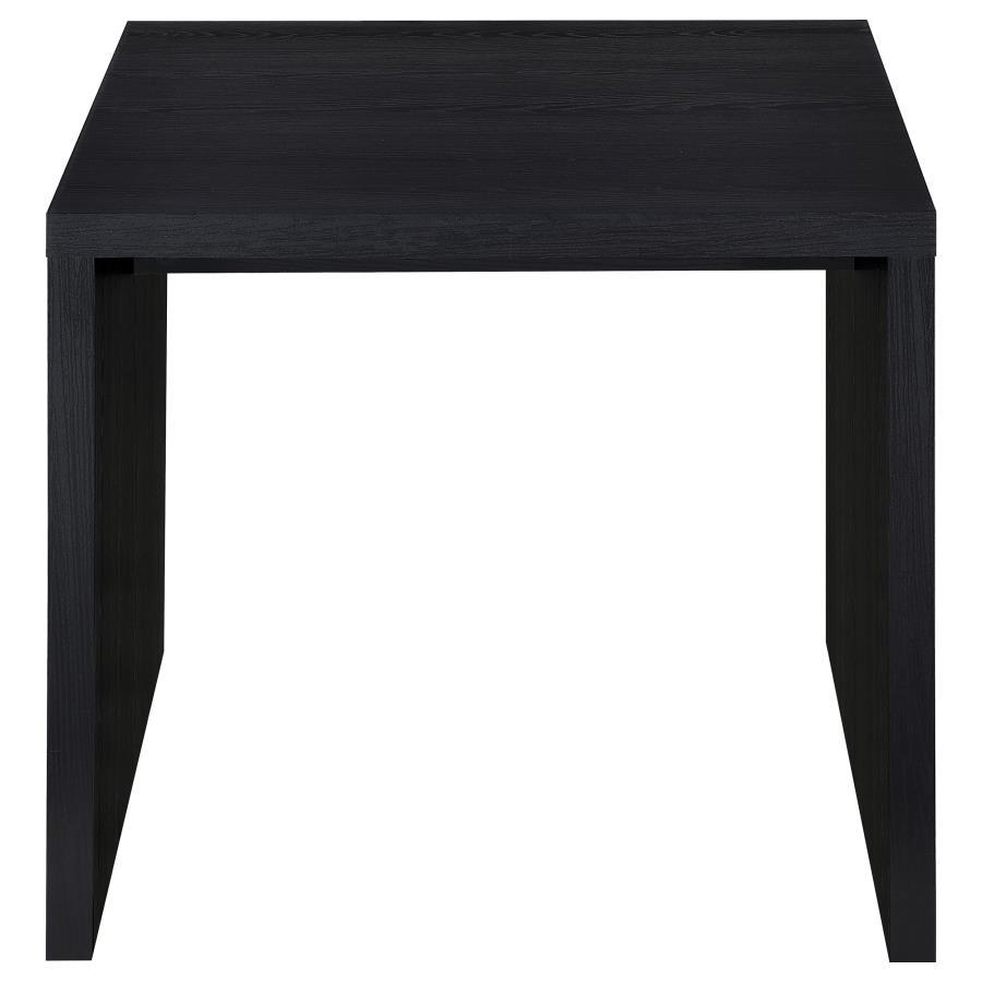 Knapp Engineered Wood Square Side End Table – Sleek Black Finish with Scratch-Resistant Laminate for Modern Living Room Accent