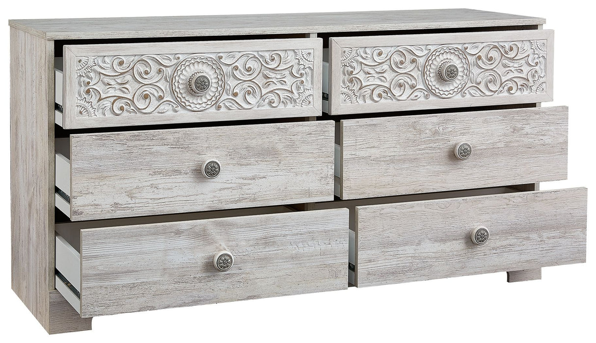 Paxberry - Six Drawer Dresser - Weatherworn - Whitewash