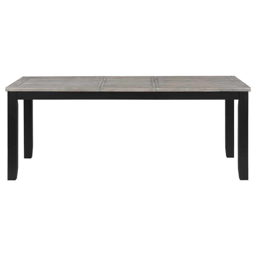 Elodie Rectangular Extension Leaf Dining Table – Black Finish, 60–78" Expandable Top, Durable Asian Hardwood & Acacia Veneer, Modern Functional Design