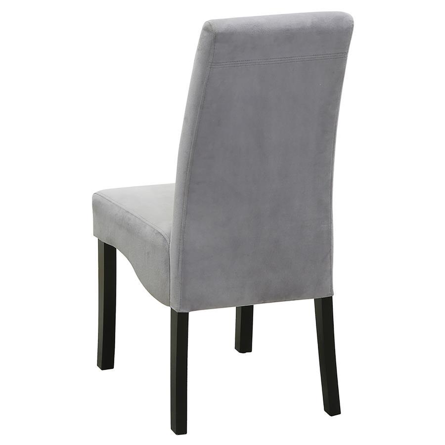 Stanton Upholstered Dining Side Chairs Set of 2 – Gray Fabric Seating, Flared Back, Padded Comfort, Modern Contemporary Wood Frame