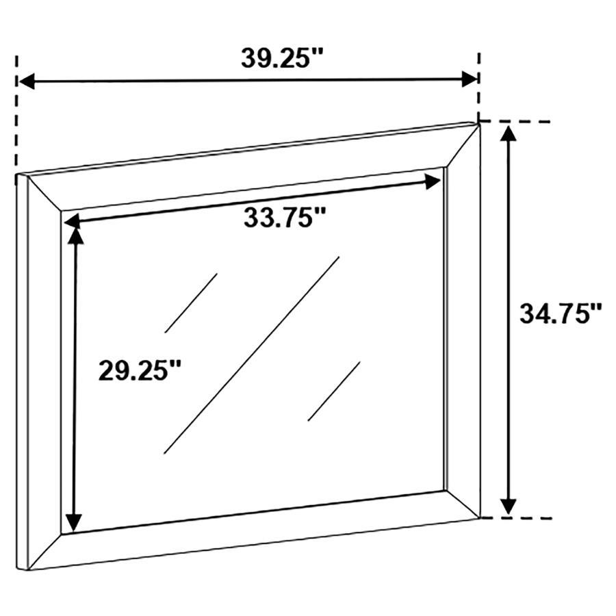 Briana Dresser Mirror – Black Frame, 39.25"W x 34.75"H, Contemporary Bedroom or Dressing Room Wall Mirror, 23.15 lb