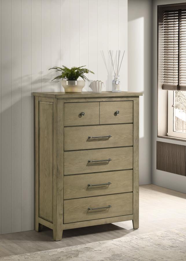 Hazlewood - 5-Drawer Bedroom Chest Of Drawers - Vineyard Oak