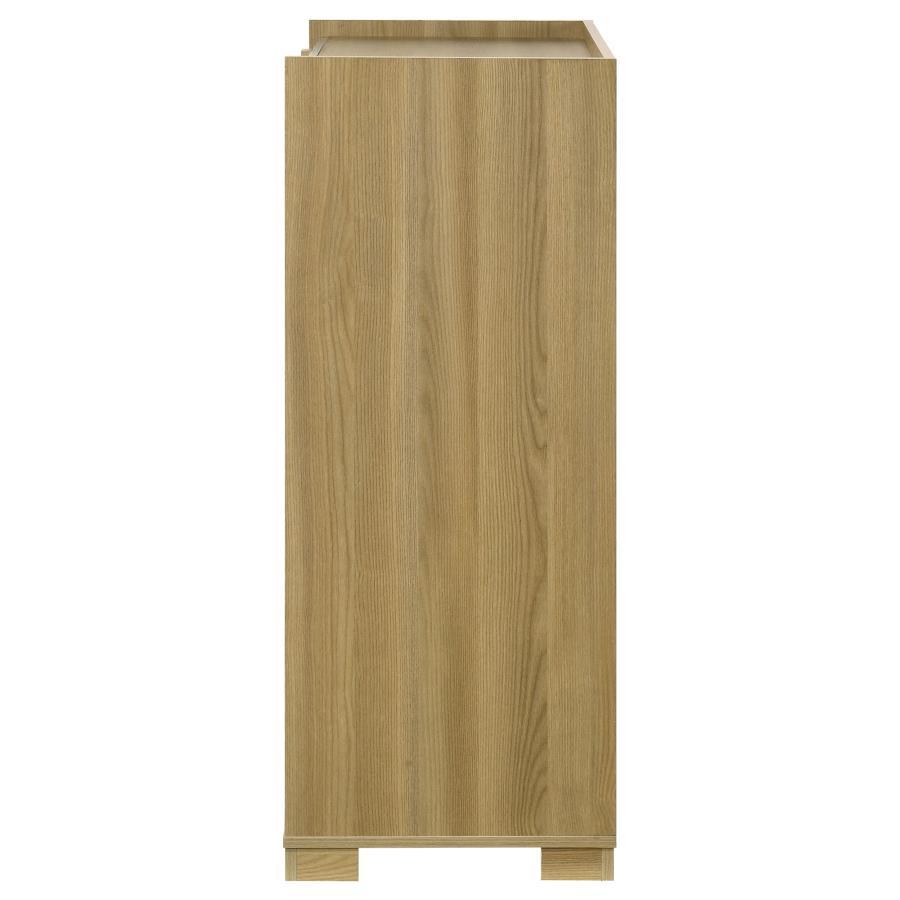 Hyland 4-Drawer Chest of Drawers – Natural Wood Finish, Italian-Inspired Contemporary Design, Smooth Metal Glides, Stylish Bedroom Storage