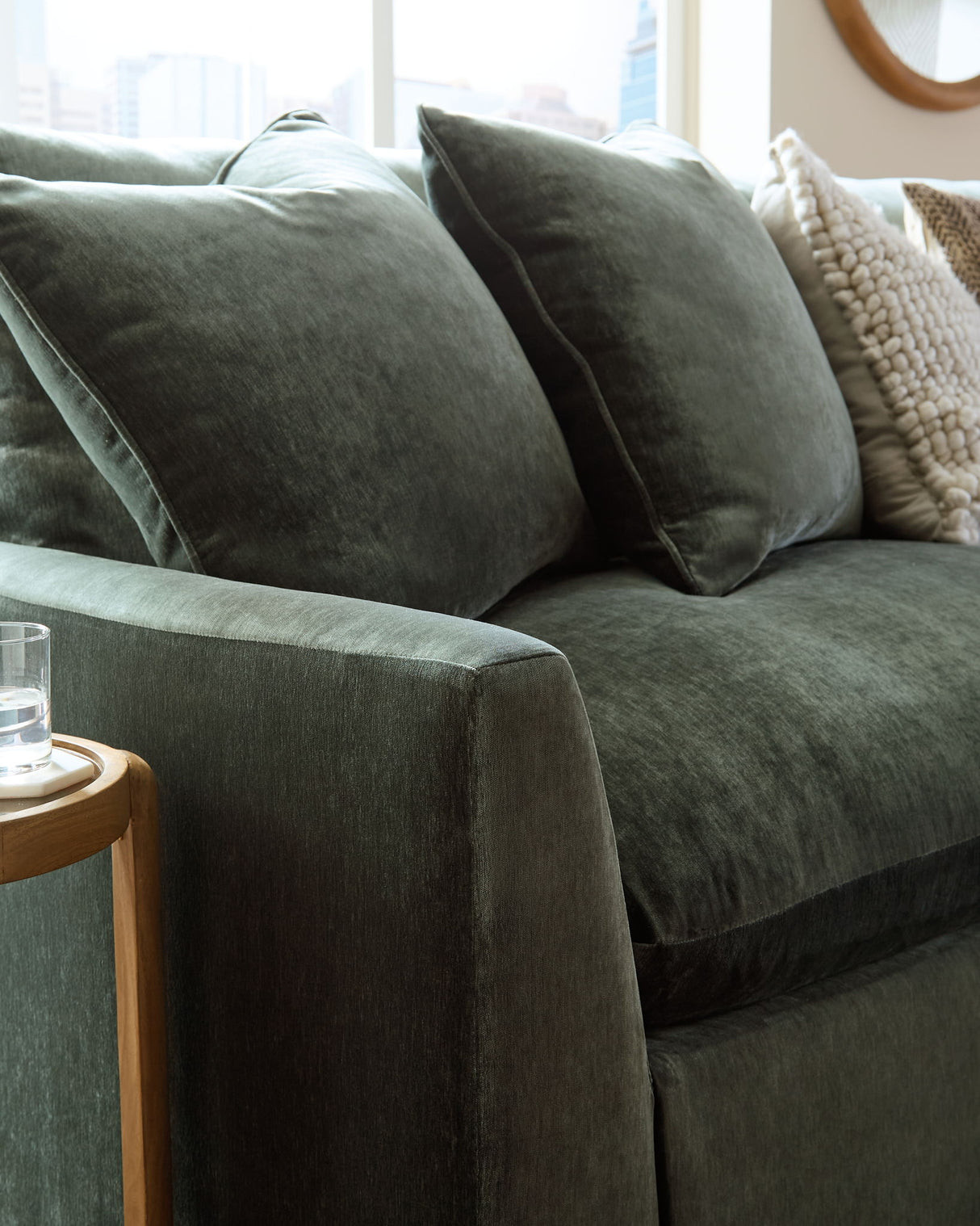 Carriage View - 3-Piece Sectional - Jade