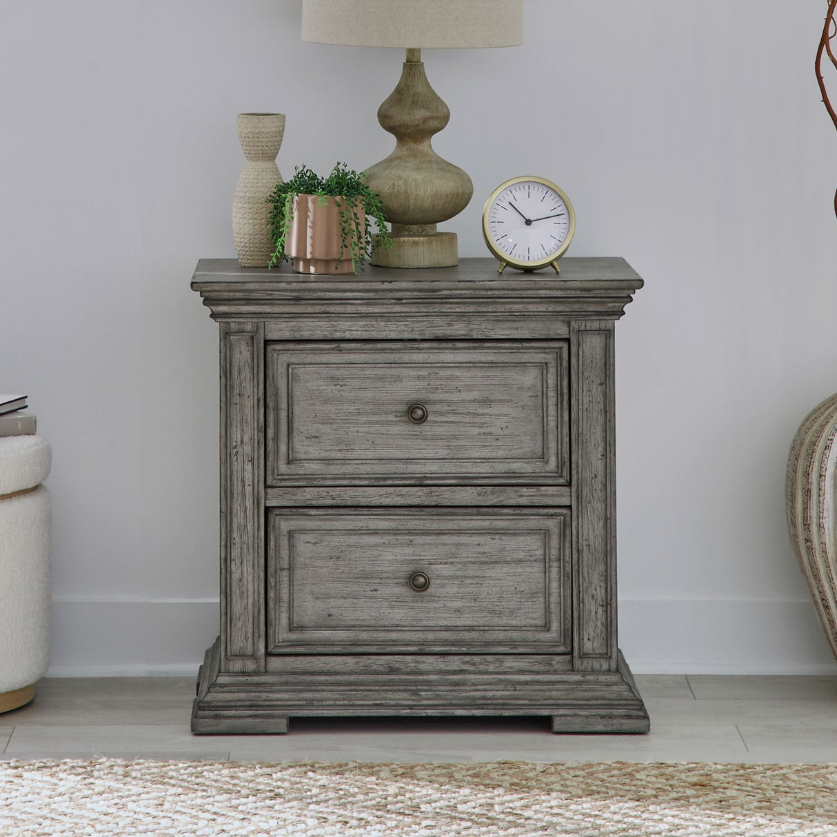 Big Valley - 2 Drawer Night Stand w/ Charging Station