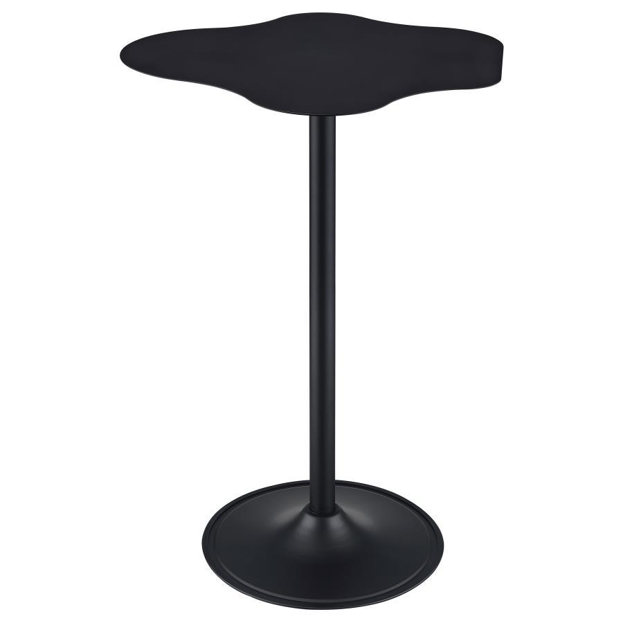 Keanu Curved Cloud-Shaped Bistro Bar Table – Black Finish, Sleek Modern Design with Futuristic Shape for Cocktail Parties & Entertaining
