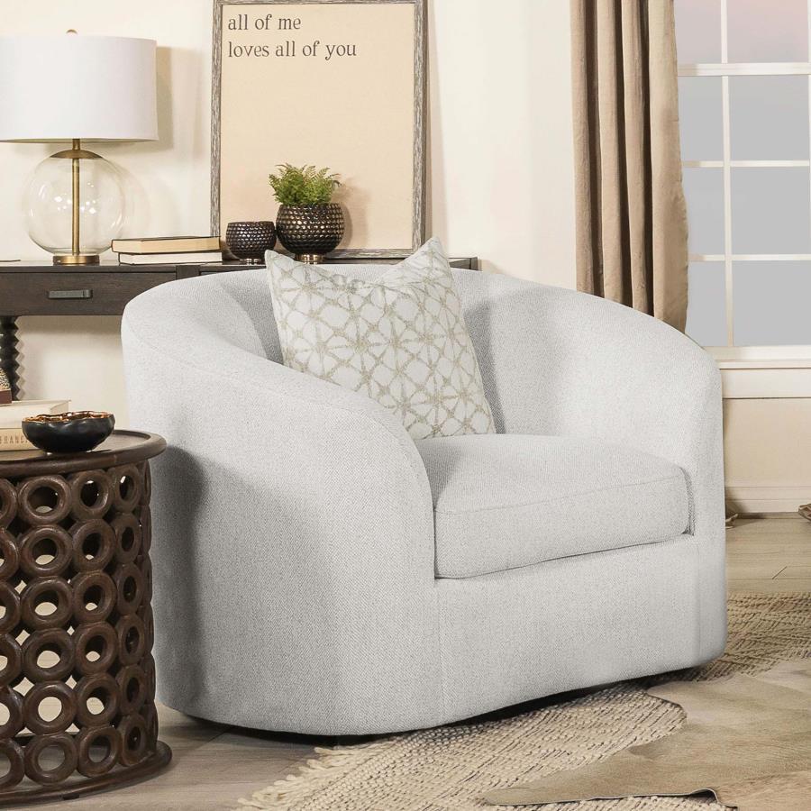 Rainn - Boucle Upholstered Sloped Arm Accent Chair