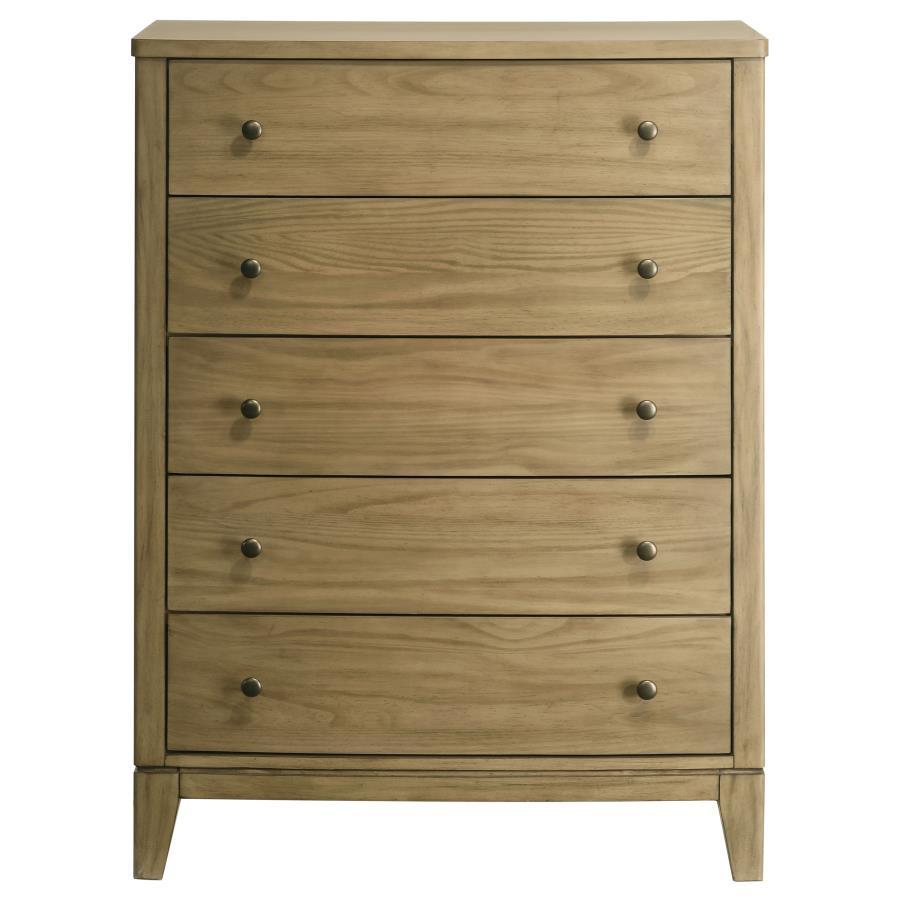 Granada 5-Drawer Bedroom Chest of Drawers – Natural Pine Finish, Solid Wood Construction, Smooth Glides, and Elegant Classic Design