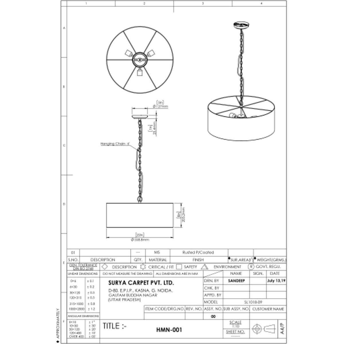Surya Holloman Ceiling Light
