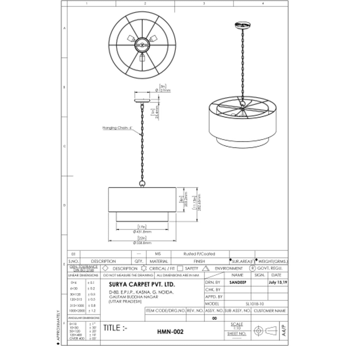 Surya Holloman Ceiling Light