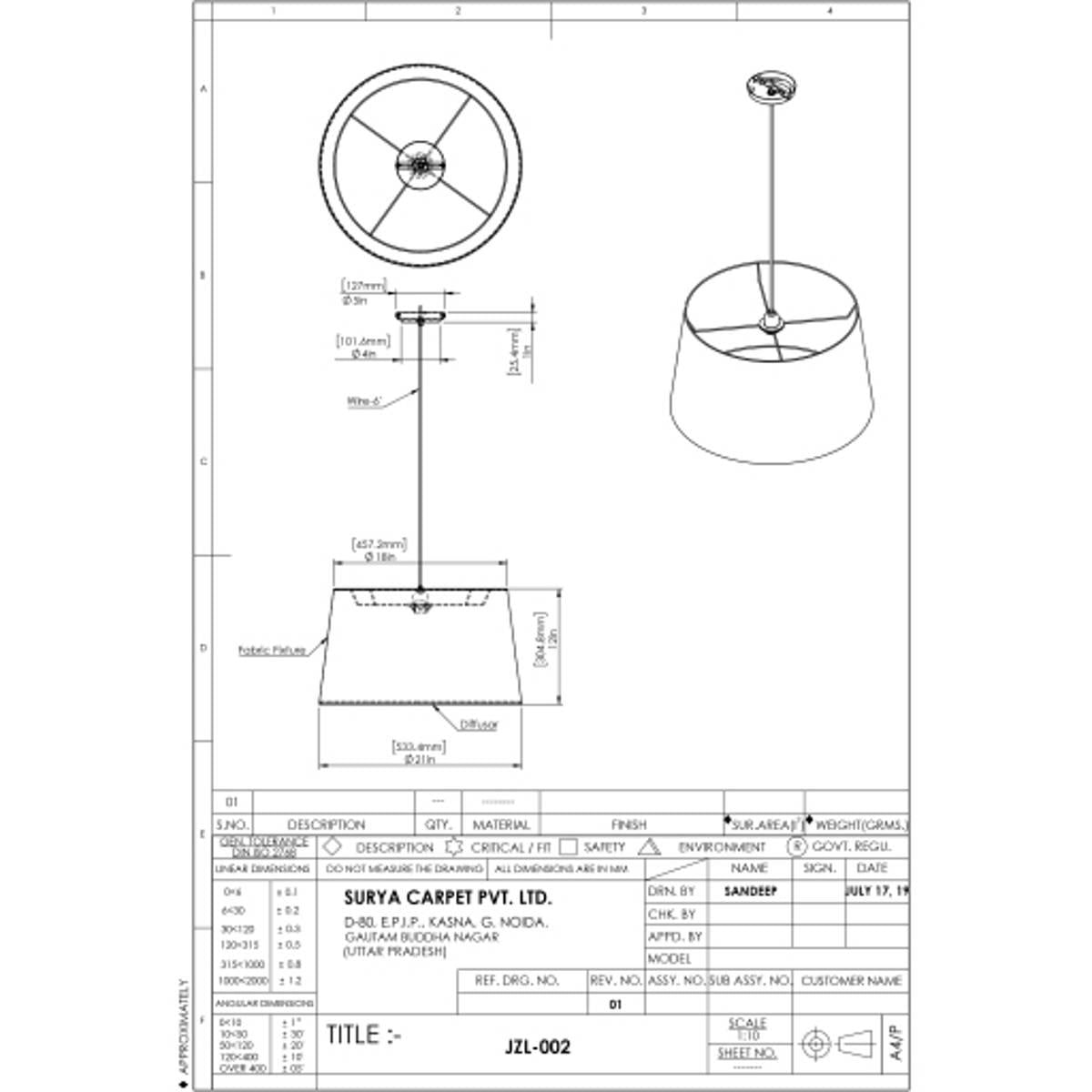 Surya Jazlyn Ceiling Light