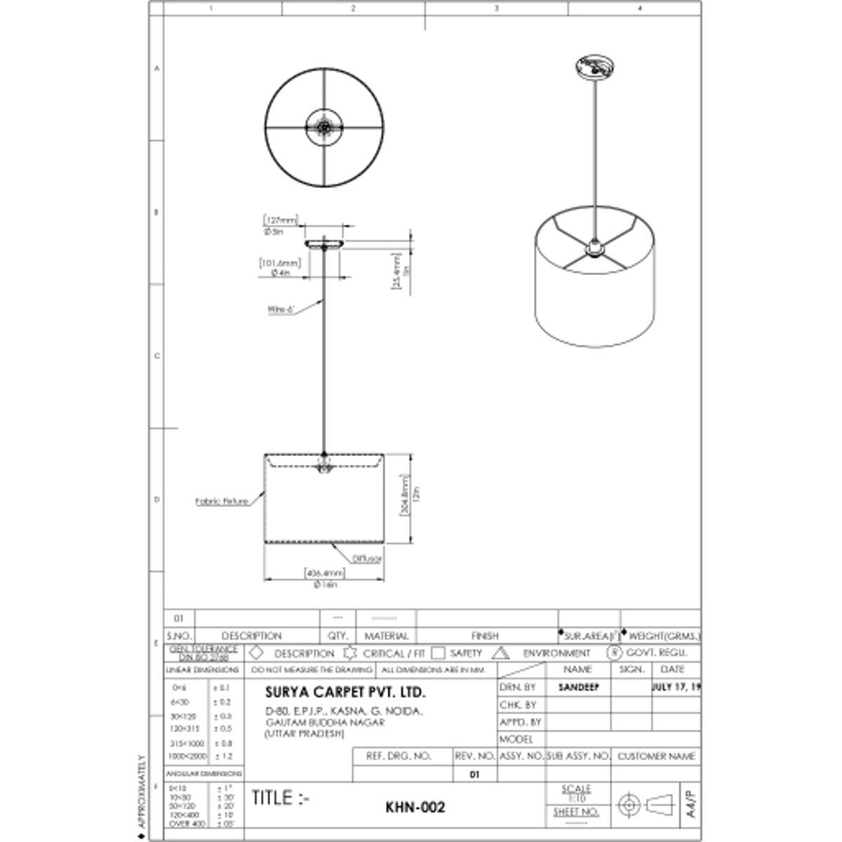 Surya Kohen Ceiling Light