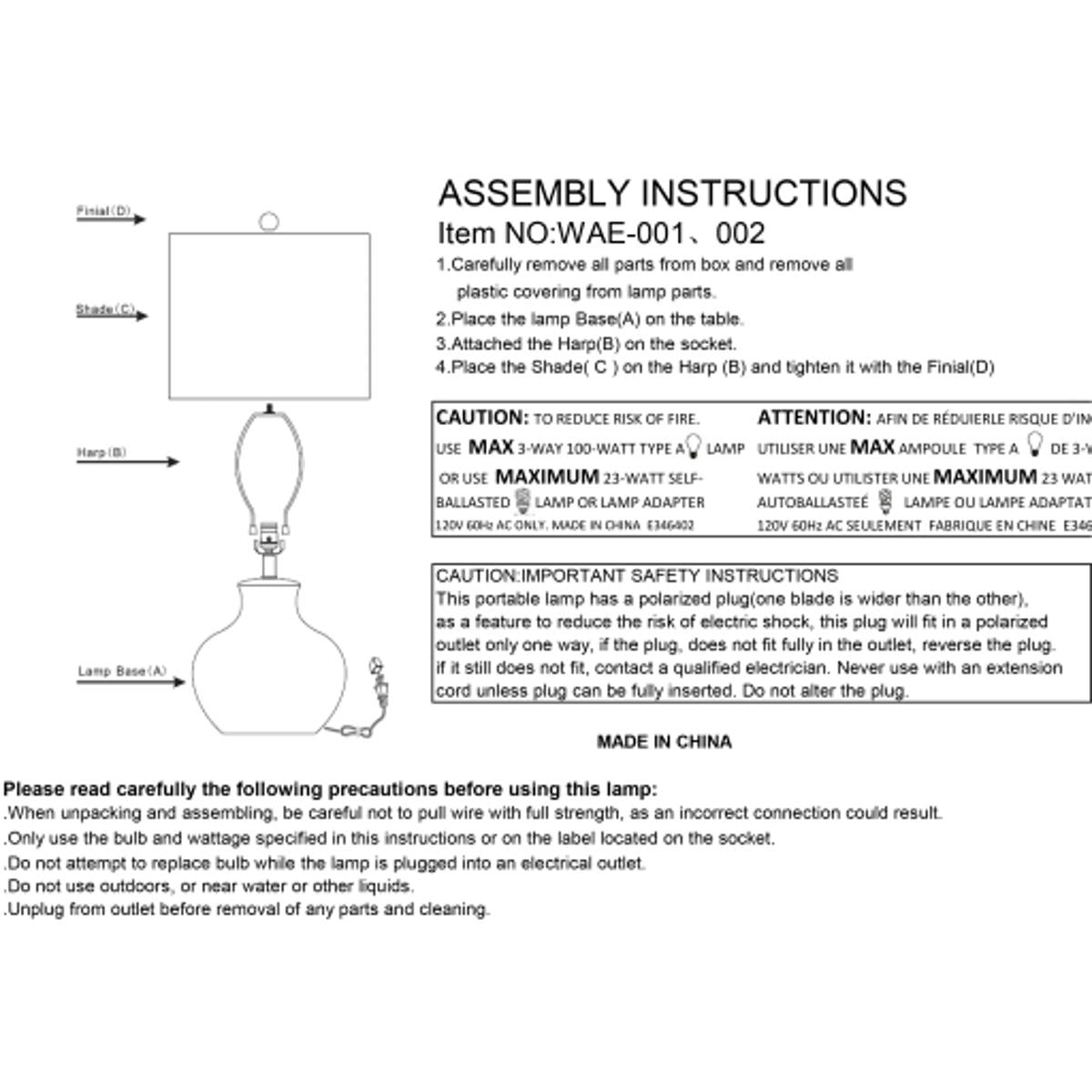 Surya Warren Table Lamp