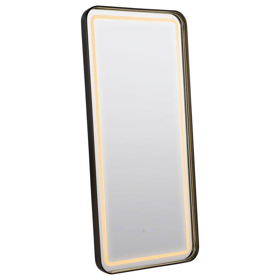 Glendora LED Standing Mirror with Bluetooth Speaker – Full-Length Adjustable Color Lighting, Modern Black Frame, Music-Streaming & Functional Vanity Mirror