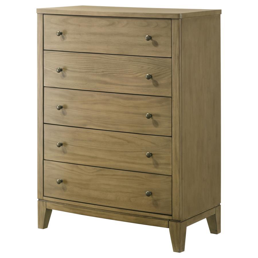 Granada 5-Drawer Bedroom Chest of Drawers – Natural Pine Finish, Solid Wood Construction, Smooth Glides, and Elegant Classic Design