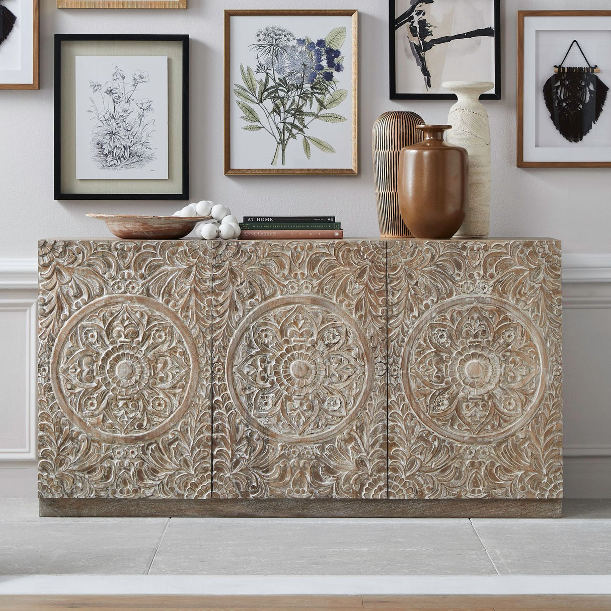 Melody - 3 Door Accent Cabinet - Brown