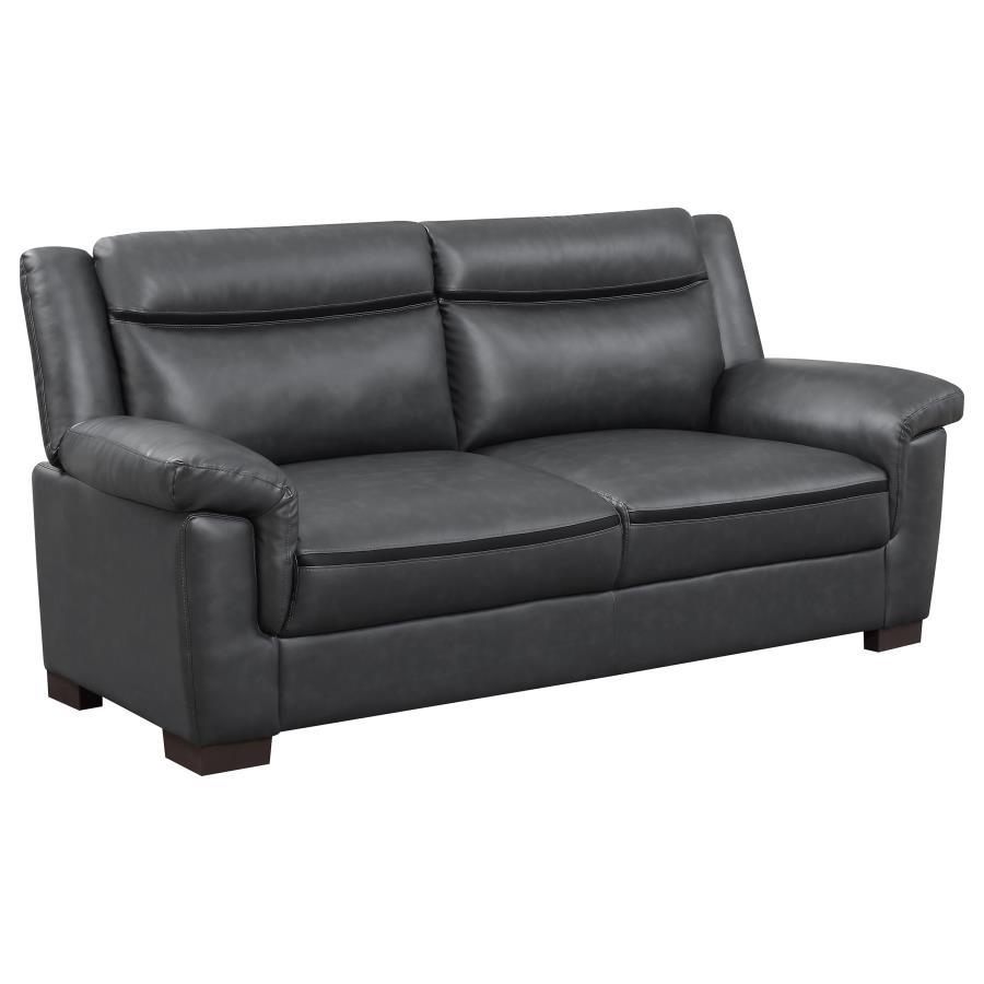 Arabella Upholstered Padded Arm Sofa – Modern Sleek Design with Soft Upholstery, Padded Seating, and Subtle Stitching for Stylish Living Rooms