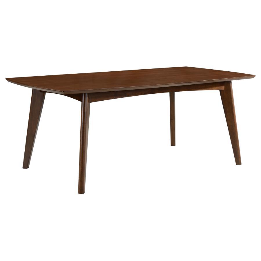 Malone Rectangular Wood Dining Table – Dark Walnut, Mid-Century Modern Design, Walnut Veneer, Angled Legs, Durable Sturdy Construction, Contemporary Dining Table
