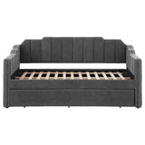 Kingston - Upholstered Twin Daybed With Trundle - Charcoal