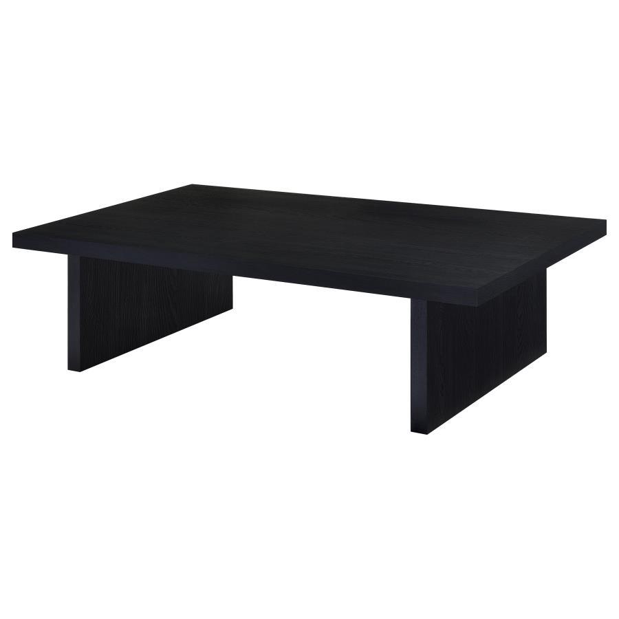 Max Rectangular Engineered Laminate Coffee Table – Black Modern Center Table with Scratch-Resistant Surface, Minimalist Living Room Accent Table