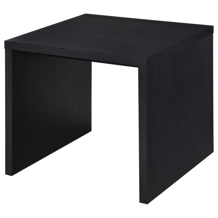 Knapp Engineered Wood Square Side End Table – Sleek Black Finish with Scratch-Resistant Laminate for Modern Living Room Accent