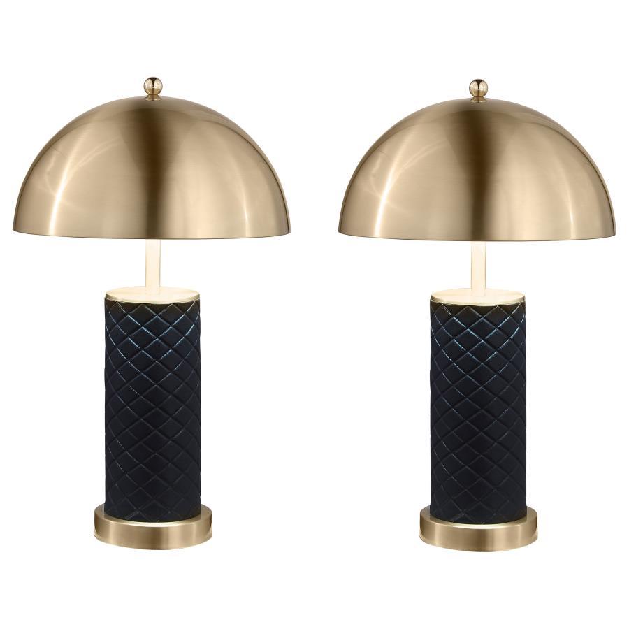 Ferris - Dome Quilted Table Lamp (Set of 2) - Black